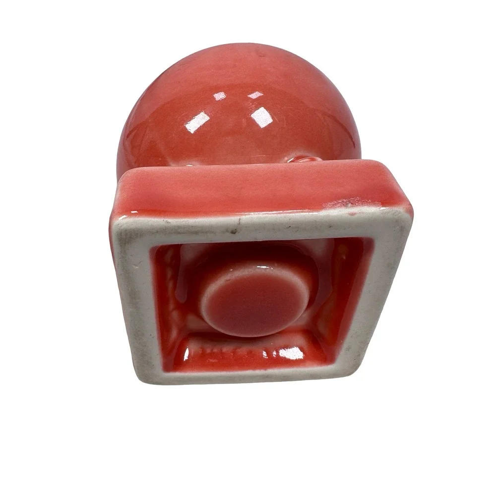 Vintage‎ Fiestaware Bulb Candle Holder Persimmon Pink Pedestal Scroll Base